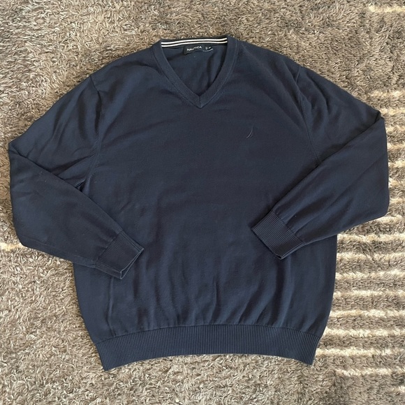 Nautica V neck Navy pullover sweater XXL - Picture 2 of 6